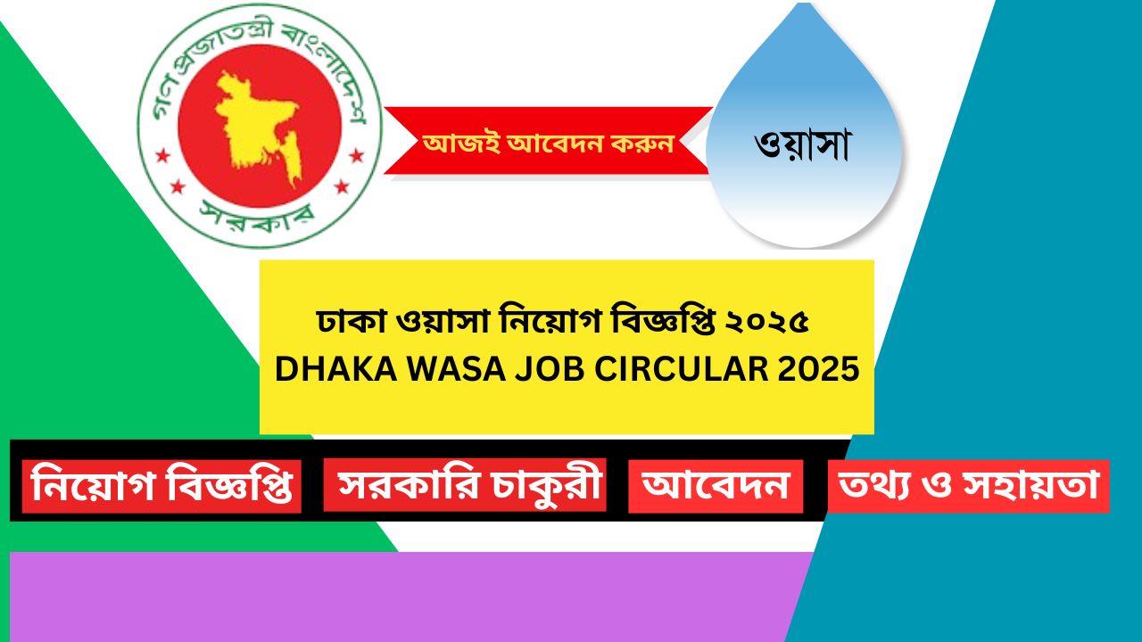 ঢাকা ওয়াসা নিয়োগ বিজ্ঞপ্তি ২০২৫ (Dhaka Wasa Job Circular 2025)