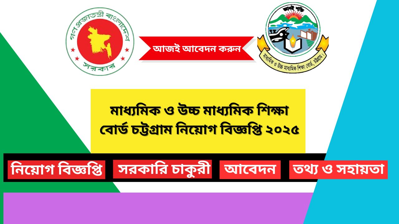 মাধ্যমিক ও উচ্চ মাধ্যমিক শিক্ষা বোর্ড চট্টগ্রাম নিয়োগ বিজ্ঞপ্তি ২০২৫
